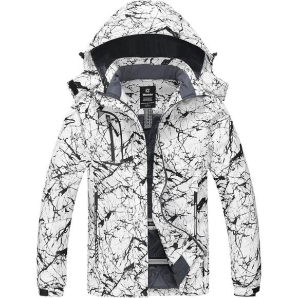 Jackets & Blazers - Women's Waterproof Mountain Ski Jacket: Windproof Hooded Coat for Winter Warmth